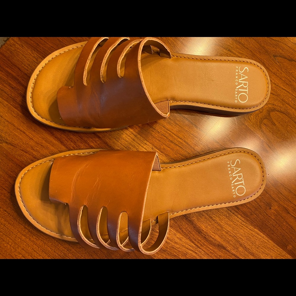 Franco Sarto camel leather sandals